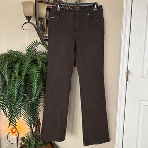 FDJ French Dressing Jeans Olivia Hourglass Mid-Rise Brown Denim Flare Jeans